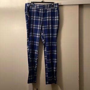 New York & Company Blue Plaid Trousers